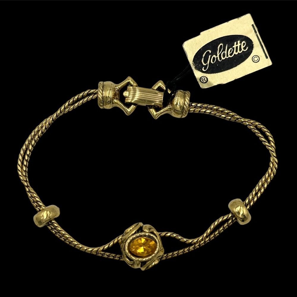 Rare Vintage Goldette Dead Stock Dainty Gold Tone Chain Bracelet